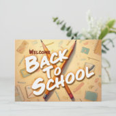 Welkom terug op school – Potloodkunst ontwerp (Staand voorkant)