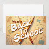 Welkom terug op school – Potloodkunst ontwerp (Voorkant / Achterkant)