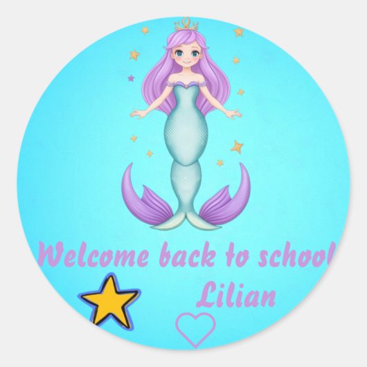 Welkom terug op school ronde sticker (Voorkant)