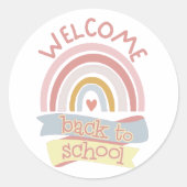 Welkom terug op school ronde sticker (Voorkant)