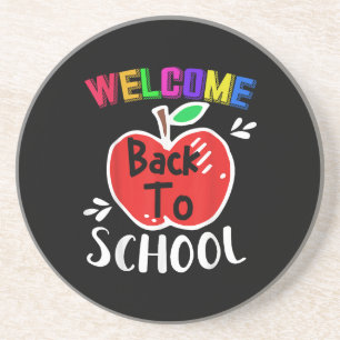 Welkom Terug Op School T-shirt Grappige Leraren St Zandsteen Onderzetter