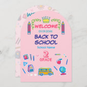 Welkom terug op school, tweede klas kaart (Voorkant / Achterkant)