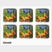 Welkom terug op school vierkante sticker (Vel)