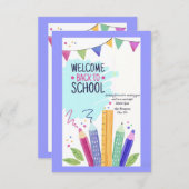 Welkom terug op schoolkaart kaart (Voorkant / Achterkant)