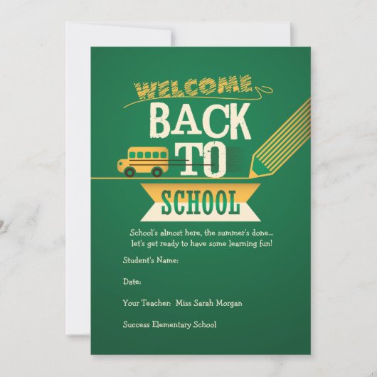 Welkom terug op uitnodiging van schoolpartij (Voorkant)