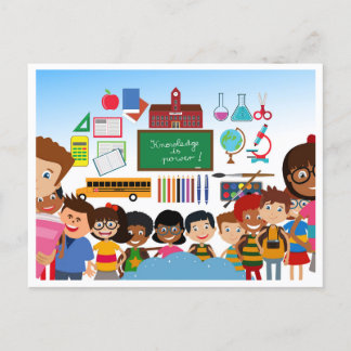 Welkom terug schoolkinderen feestdagenkaart