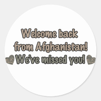 Welkom terug uit Afghanistan Ronde Sticker