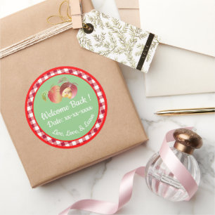 Welkom terug Whimsical Folie Apples Custom Ronde Sticker