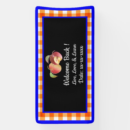 Welkom terug Whimsical Folie Apples Custom Spandoek (Verticaal)