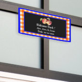 Welkom terug Whimsical Folie Apples Custom Spandoek (Buitenkant Gebouw)