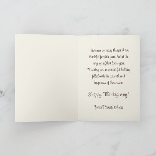 Welkom Thanksgiving Pilgrim Meisje Custom Feestdagen Kaart (Binnen)