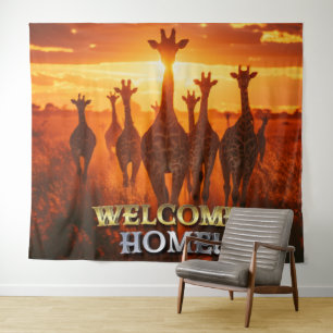 Welkom thuis Afrikaanse dieren - Giraffe Achtergro Wandkleed