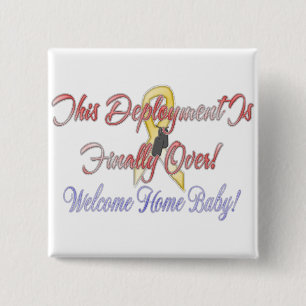 Welkom thuis Baby. Vierkante Button 5,1 Cm