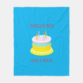 Welkom thuis diepzeeblauw met een taart-baby bla fleece deken