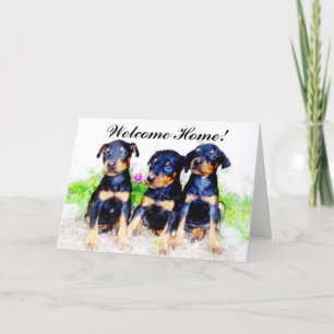 Welkom Thuis Doberman Puppies wenskaart Kaart