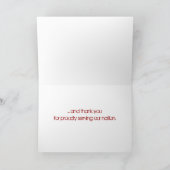 Welkom thuis en dank u voor uw servicekaart bedankkaart (Binnen)