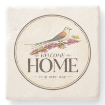Welkom Thuis Faith, Hope & Love Stenen Onderzetter