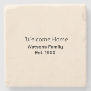 Welkom thuis familienaam est. Jaar guest house Stenen Onderzetter