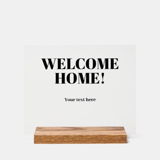 Welkom thuis gepersonaliseerde acryl teken acryl bord (Voorkant)