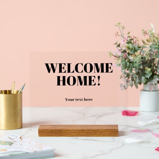 Welkom thuis gepersonaliseerde acryl teken acryl bord (Huwelijk)