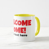 Welkom thuis gepersonaliseerde koffie mok cadeau (Voorkant rechts)