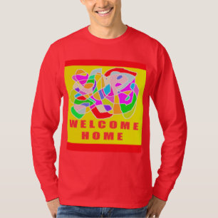Welkom thuis kunst puzzel logo design t-shirt