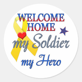 Welkom thuis Mijn soldaat Mijn Hero Ronde Sticker