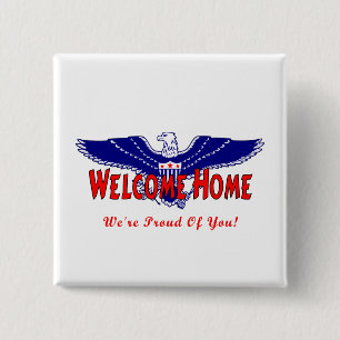 Welkom thuis Militaire Button