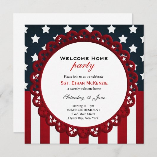 Welkom thuis Militaire Partij Kaart (Voorkant / Achterkant)