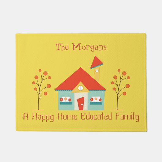 Welkom thuis opgeleide familie deurmat (Voorkant)