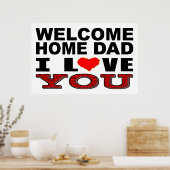 Welkom thuis papa Ik hou van je Poster (Keuken)