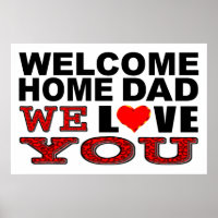 Welkom thuis papa We houden van jullie teken