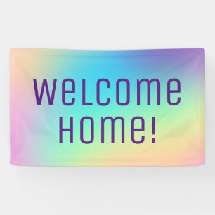 Welkom thuis! Pastel Rainbow Banner