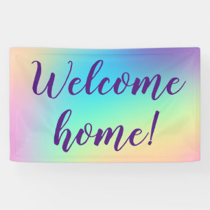 Welkom thuis! Pastel Rainbow Banner