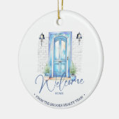 "Welkom thuis" Real Estate Client Gift Kerstmis Keramisch Ornament (Links)