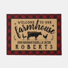 Welkom thuis Red Buffalo Check Pset Koe Deurmat