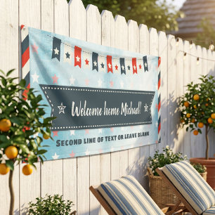 Welkom thuis Rood wit en blauwe sterren en strepen Spandoek