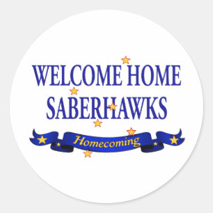 Welkom thuis Saberhawks Ronde Sticker