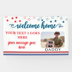 Welkom thuis soldaat patriottische foto op maat spandoek