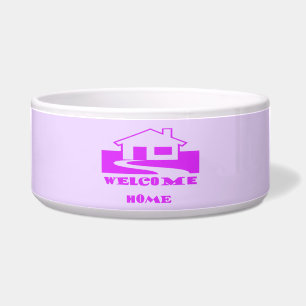 WELKOM THUIS TWEE TINTEN VAN PAARSE PLUS LOGO VOERBAKJE
