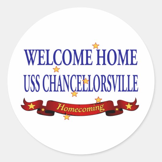 Welkom Thuis USH Chancellorsville Ronde Sticker (Voorkant)
