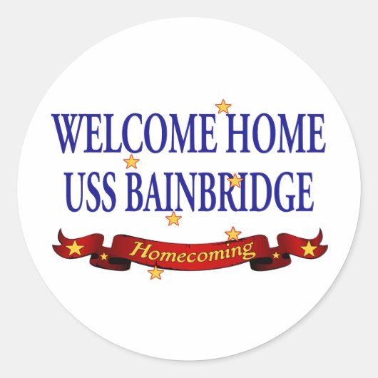 Welkom thuis - USS Bainbridge Ronde Sticker (Voorkant)