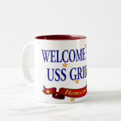Welkom thuis USS Gridely Tweekleurige Koffiemok (Voorkant links)