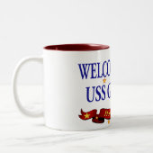 Welkom thuis USS Gridely Tweekleurige Koffiemok (Links)