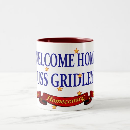Welkom thuis USS Gridely Tweekleurige Koffiemok (Center)