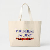 Welkom thuis USS Halsey Grote Tote Bag (Voorkant)
