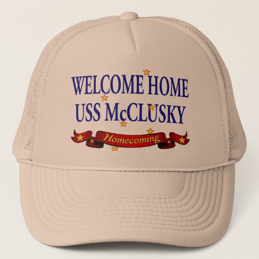 Welkom thuis USS McClusky Trucker Pet (Voorkant)