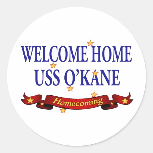 Welkom thuis USS O'Kane Ronde Sticker (Voorkant)