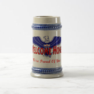 Welkom thuis van het leger bierpul