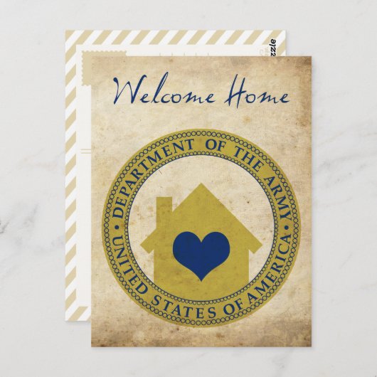 welkom thuis van het leger ( hartzegel ) briefkaart (Voorkant / Achterkant)